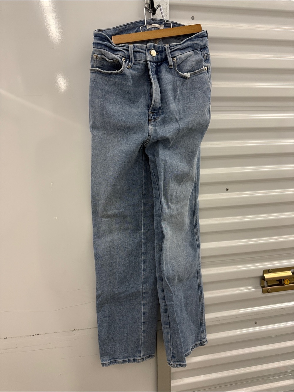 Good American Light Blue Straight Leg Jeans